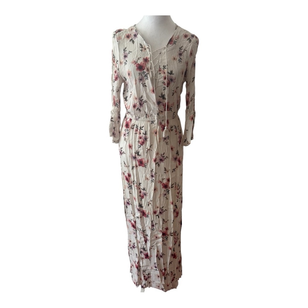 Forever 21 Cream Resort Gown with 3/4 Cuffed Sleeves Size L